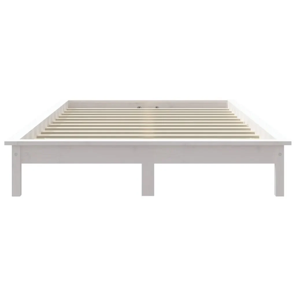 Letto matrimoniale | Letto per adulti | Giroletto Bianco 160x200 cm in Legno Massello di Pino - Image 5