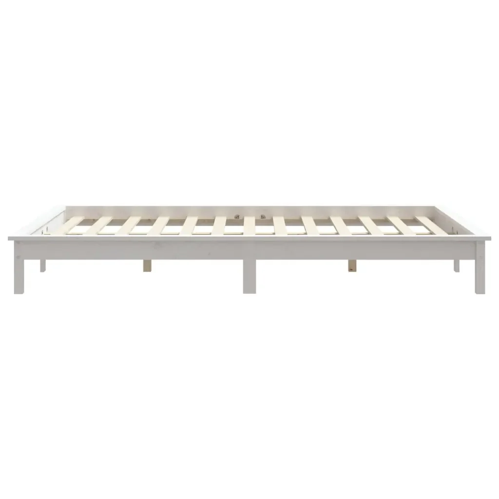 Letto matrimoniale | Letto per adulti | Giroletto Bianco 160x200 cm in Legno Massello di Pino - Image 6