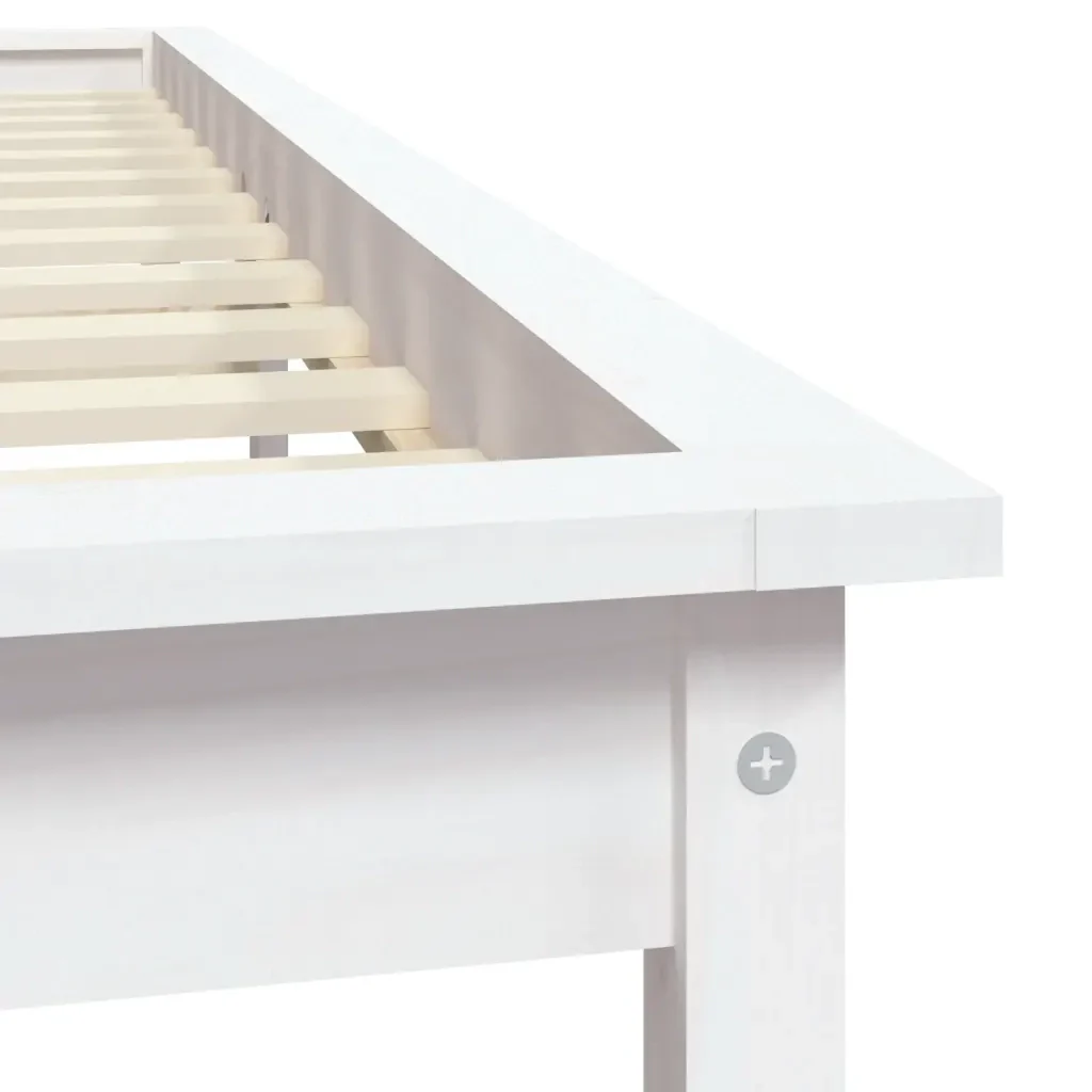 Letto matrimoniale | Letto per adulti | Giroletto Bianco 160x200 cm in Legno Massello di Pino - Image 7