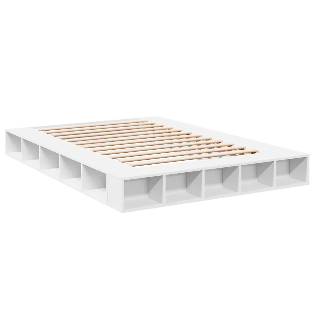 Letto matrimoniale | Letto per adulti | Giroletto Bianco 160x200 cm in Legno Multistrato - Image 3