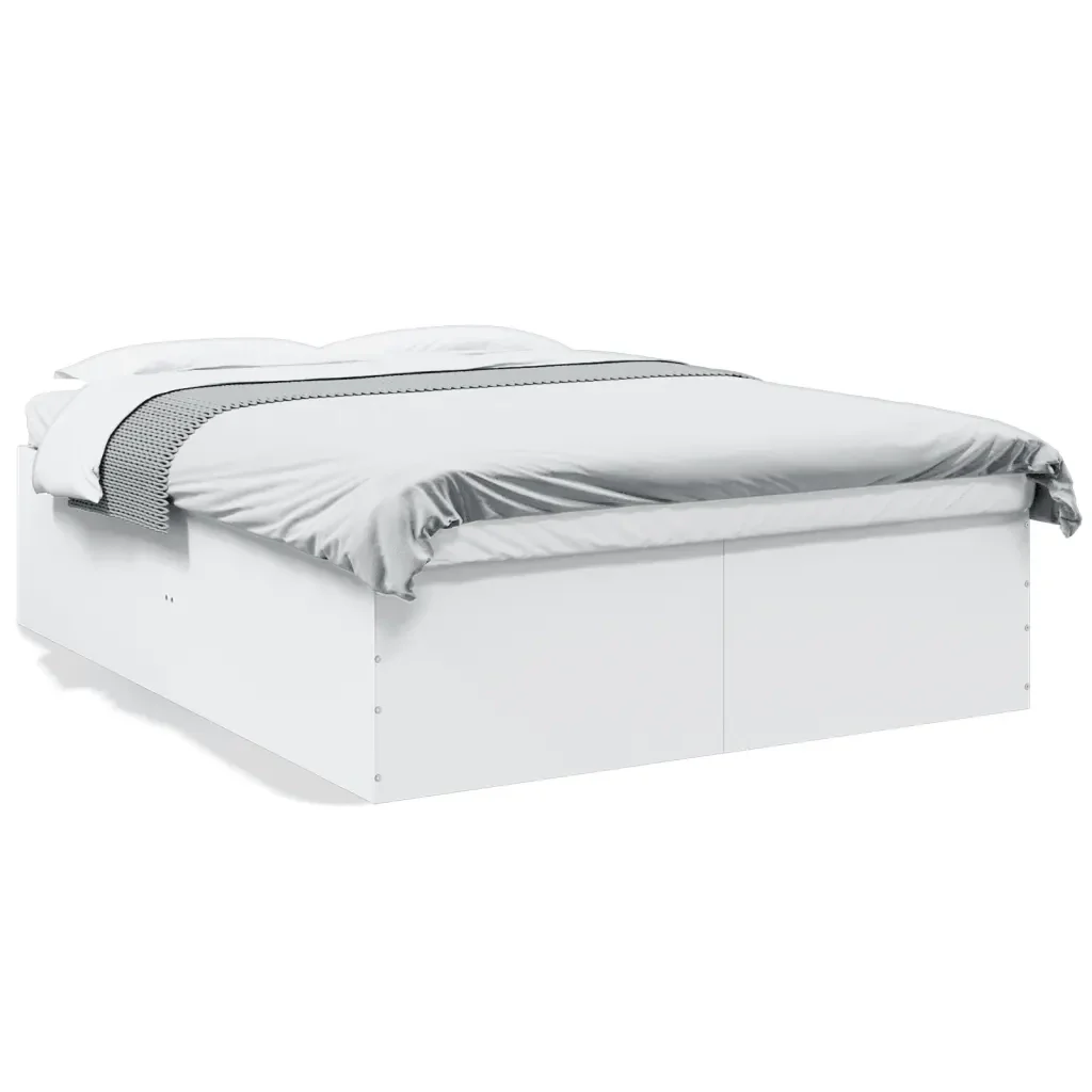 Letto matrimoniale | Letto per adulti | Giroletto Bianco 160x200 cm in Legno Multistrato