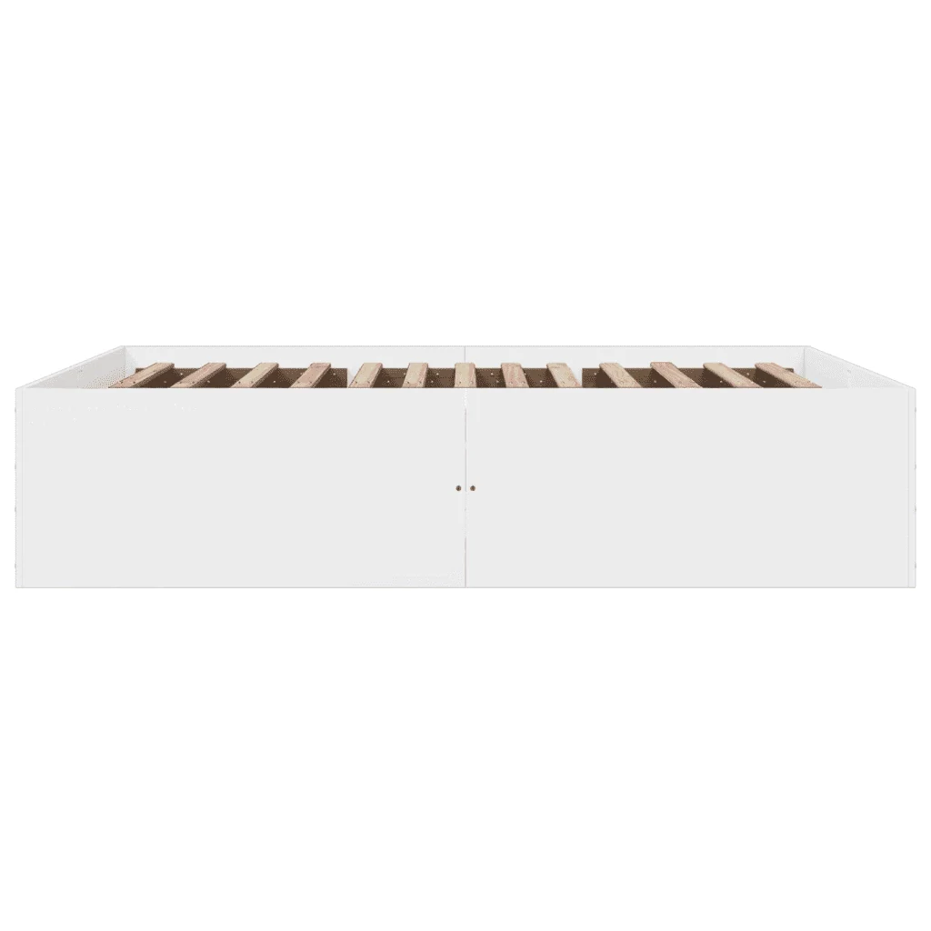 Letto matrimoniale | Letto per adulti | Giroletto Bianco 160x200 cm in Legno Multistrato - Image 5