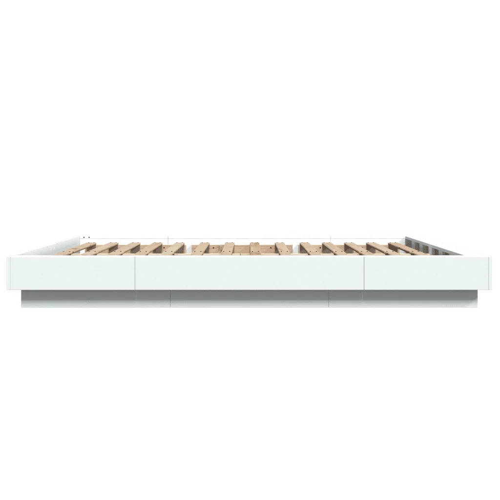 Letto matrimoniale | Letto per adulti | Giroletto Bianco 160x200 cm in Legno Multistrato - Image 5