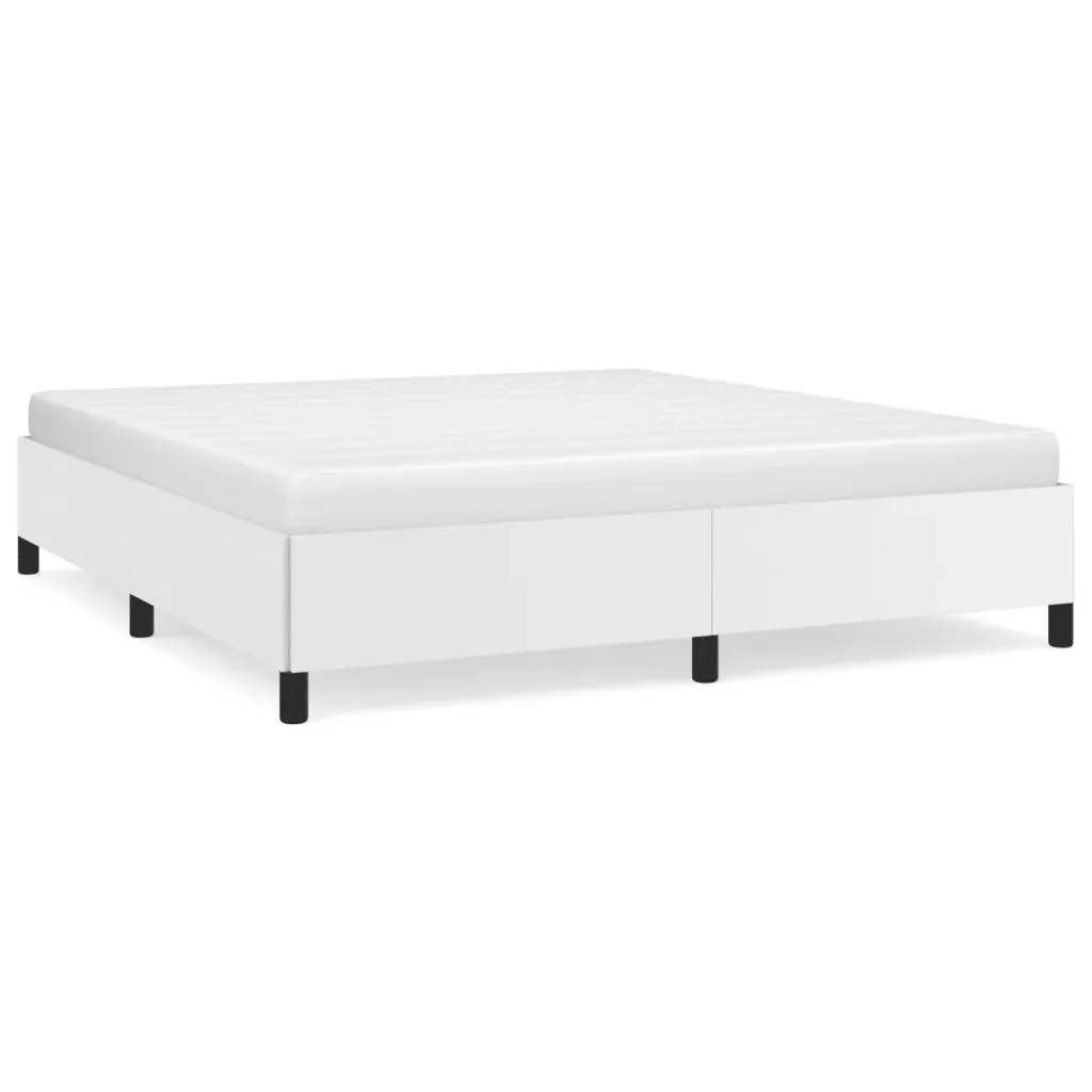 Letto matrimoniale | Letto per adulti | Giroletto Bianco 160x200 cm in Similpelle