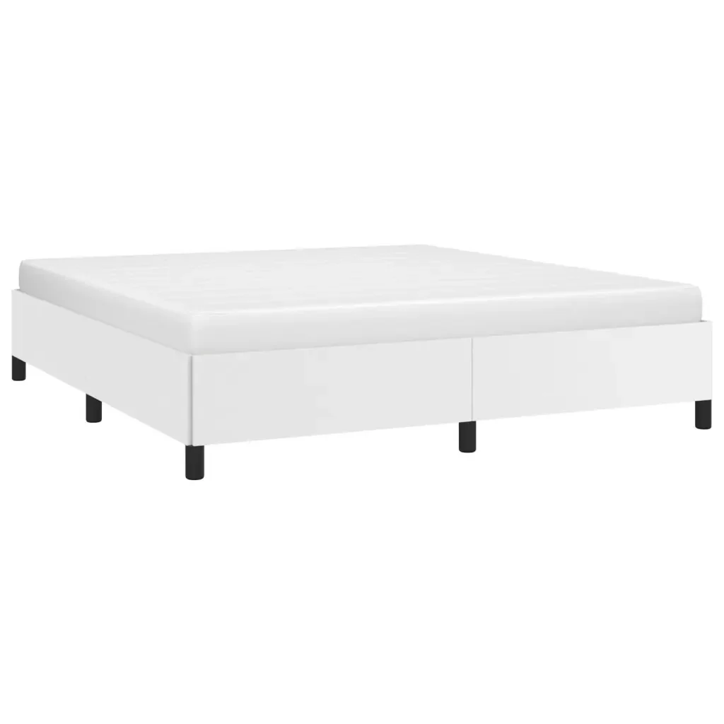 Letto matrimoniale | Letto per adulti | Giroletto Bianco 160x200 cm in Similpelle - Image 3