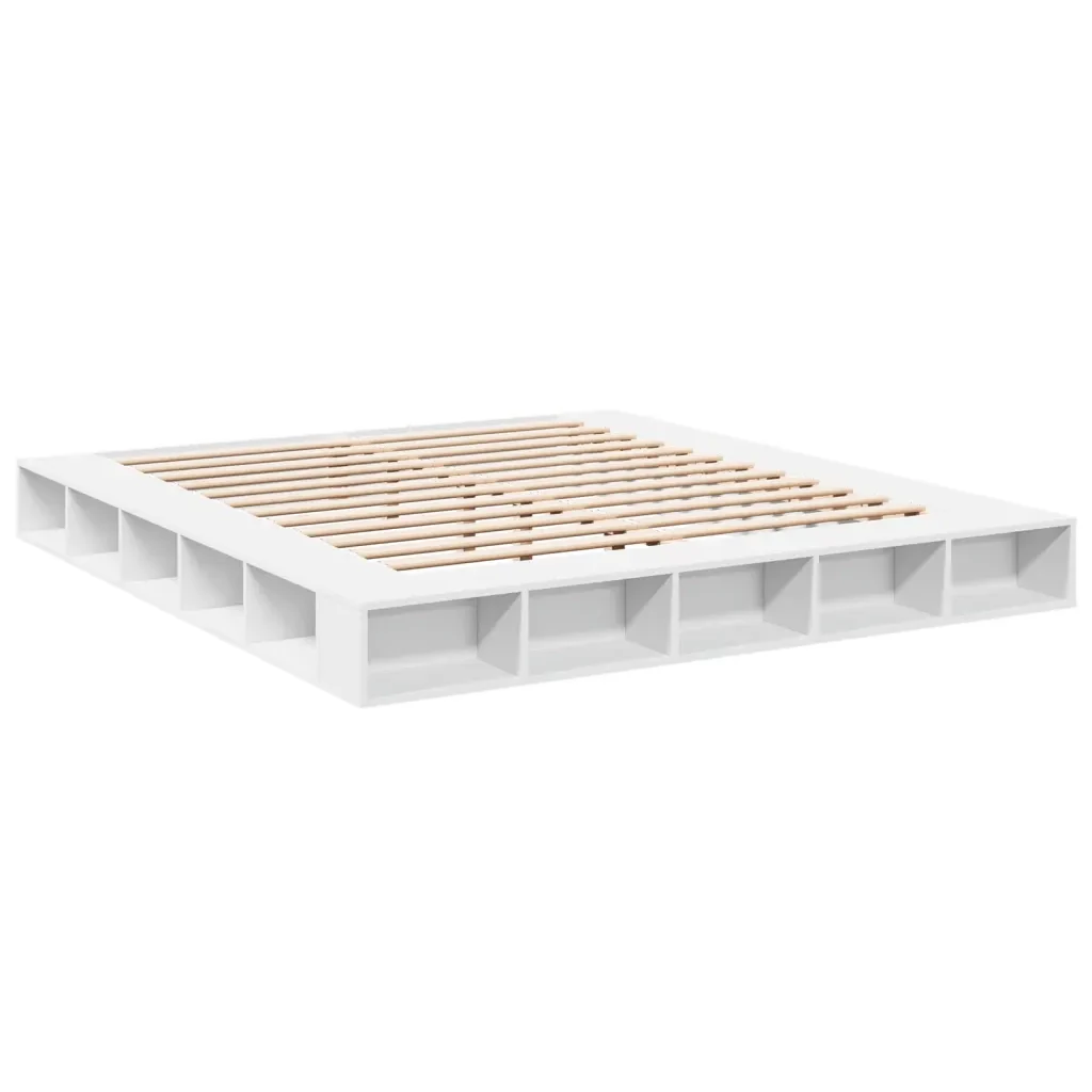 Letto matrimoniale | Letto per adulti | Giroletto Bianco 180x200 cm in Legno Multistrato - Image 4
