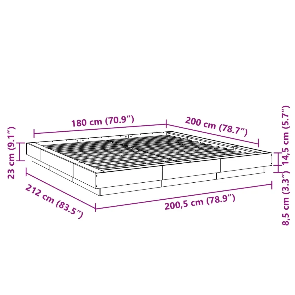 Letto matrimoniale | Letto per adulti | Giroletto Bianco 180x200 cm in Legno Multistrato - Image 10