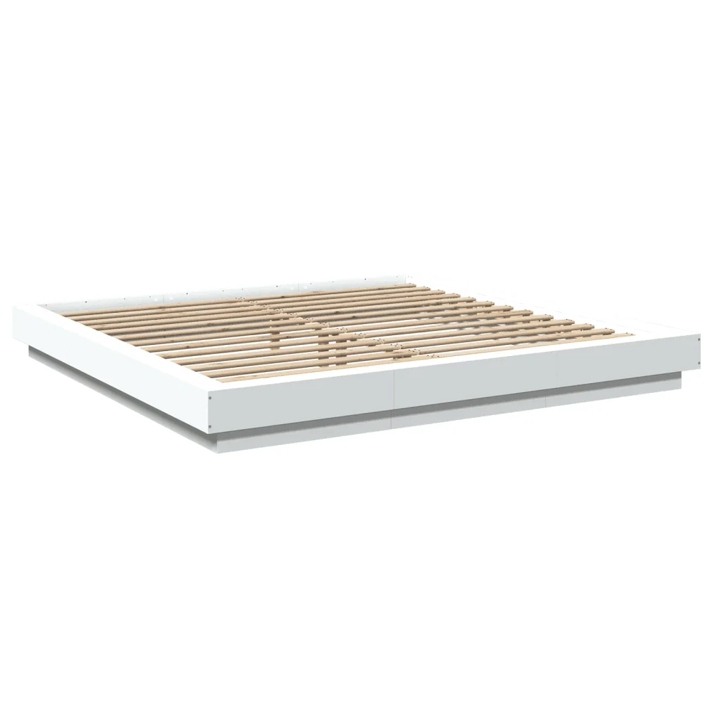 Letto matrimoniale | Letto per adulti | Giroletto Bianco 180x200 cm in Legno Multistrato - Image 4
