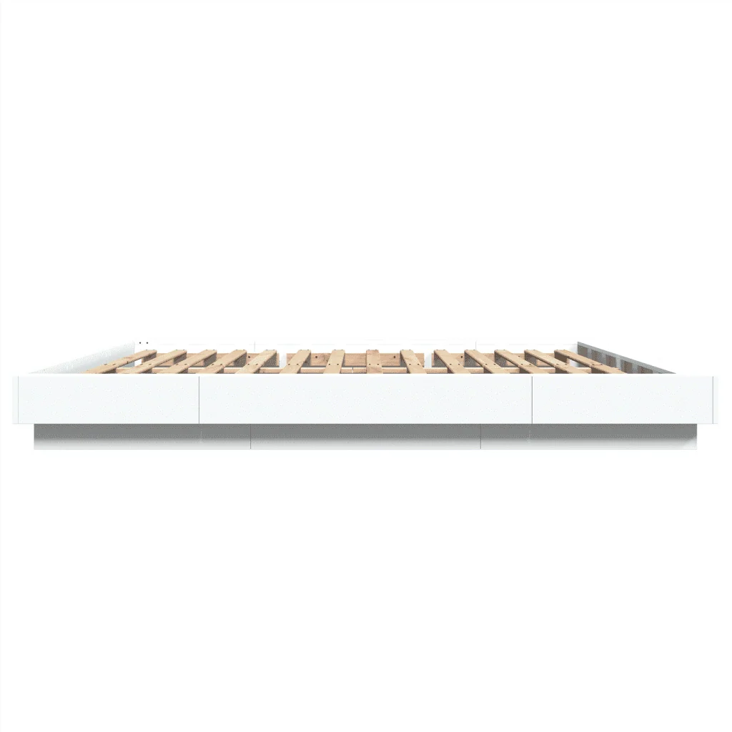 Letto matrimoniale | Letto per adulti | Giroletto Bianco 180x200 cm in Legno Multistrato - Image 5