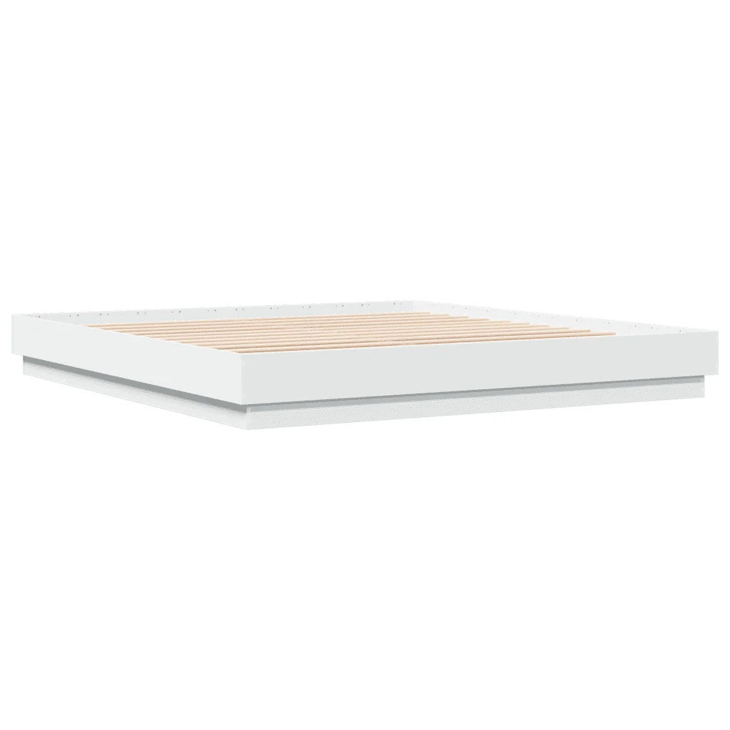 Letto matrimoniale | Letto per adulti | Giroletto Bianco 180x200 cm in Legno Multistrato - Image 5