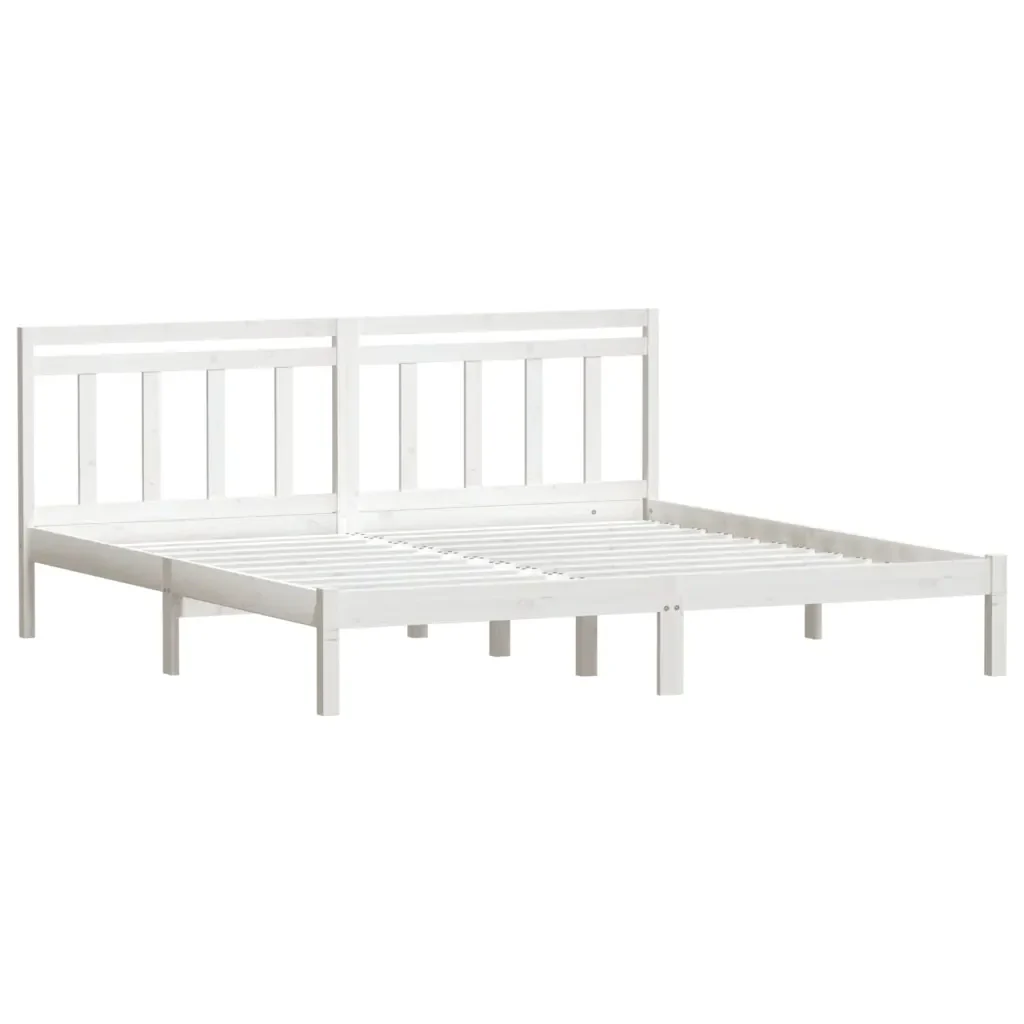 Letto matrimoniale | Letto per adulti | Giroletto Bianco 180x200 cm Super King in Legno Massello - Image 3
