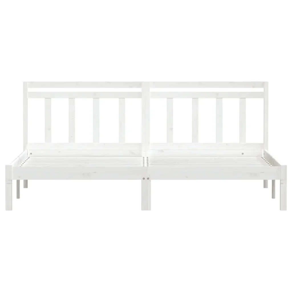 Letto matrimoniale | Letto per adulti | Giroletto Bianco 180x200 cm Super King in Legno Massello - Image 4