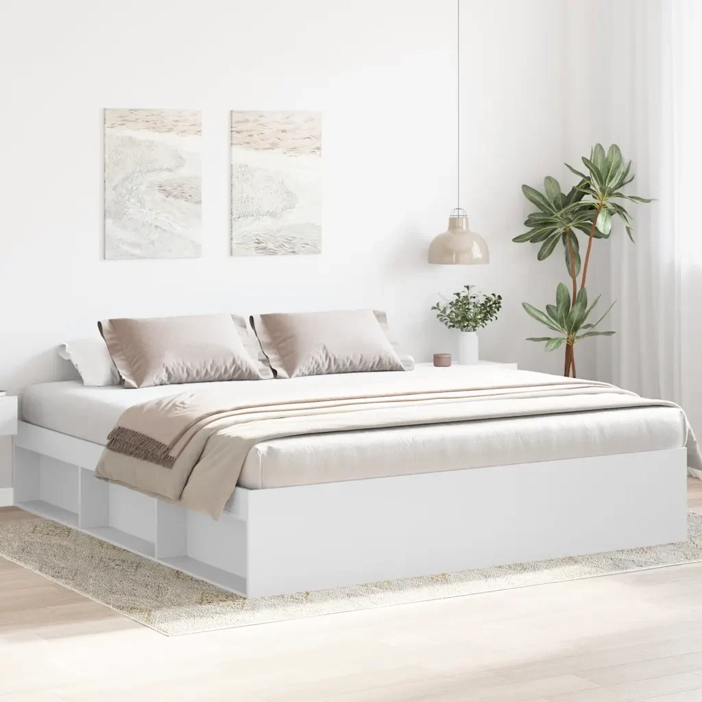 Letto matrimoniale | Letto per adulti | Giroletto Bianco 200x200 cm - Image 2