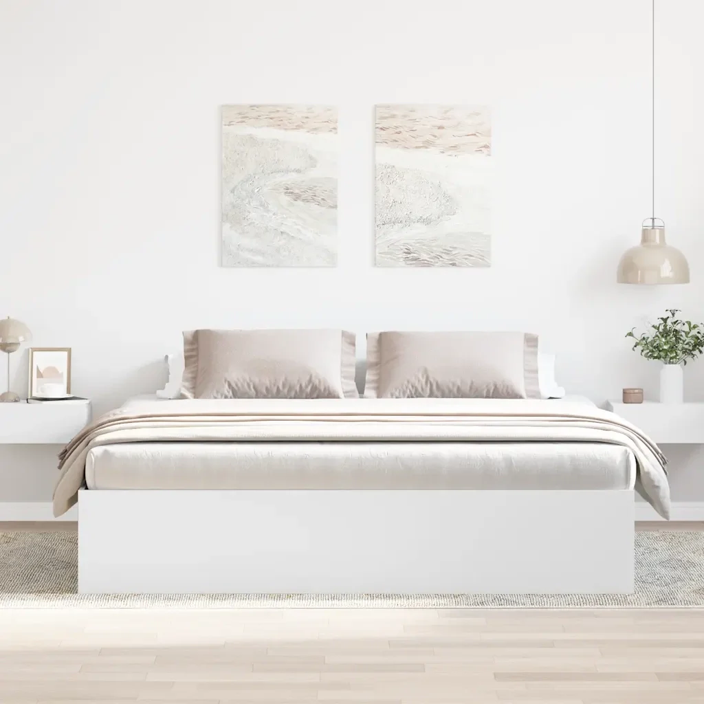 Letto matrimoniale | Letto per adulti | Giroletto Bianco 200x200 cm - Image 3