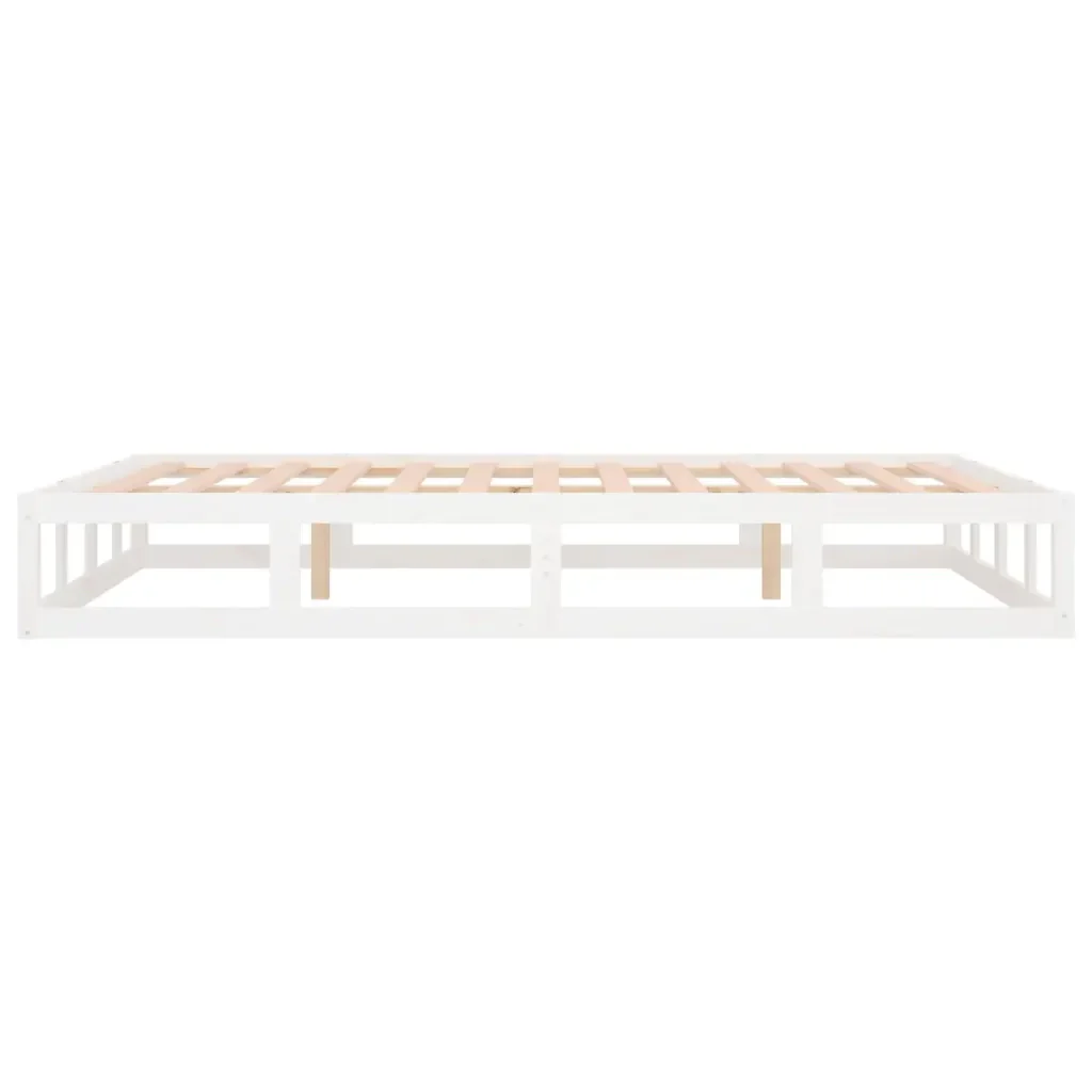 Letto matrimoniale | Letto per adulti | Giroletto Bianco 200x200 cm in Legno Massello - Image 6
