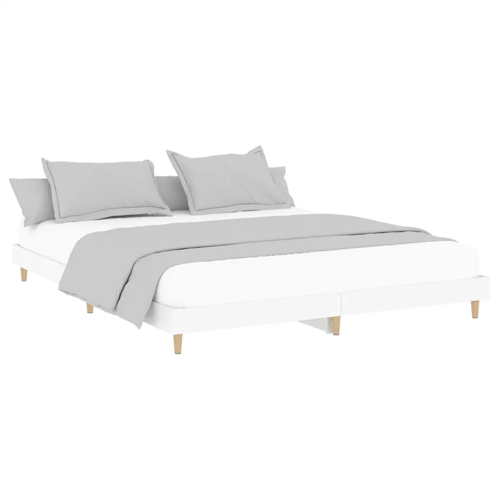Letto matrimoniale | Letto per adulti | Giroletto Bianco 200x200 cm in Legno Multistrato - Image 4