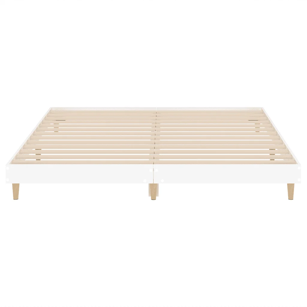 Letto matrimoniale | Letto per adulti | Giroletto Bianco 200x200 cm in Legno Multistrato - Image 6