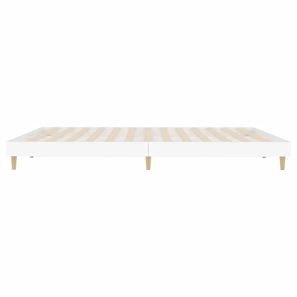 Letto matrimoniale | Letto per adulti | Giroletto Bianco 200x200 cm in Legno Multistrato - Image 7