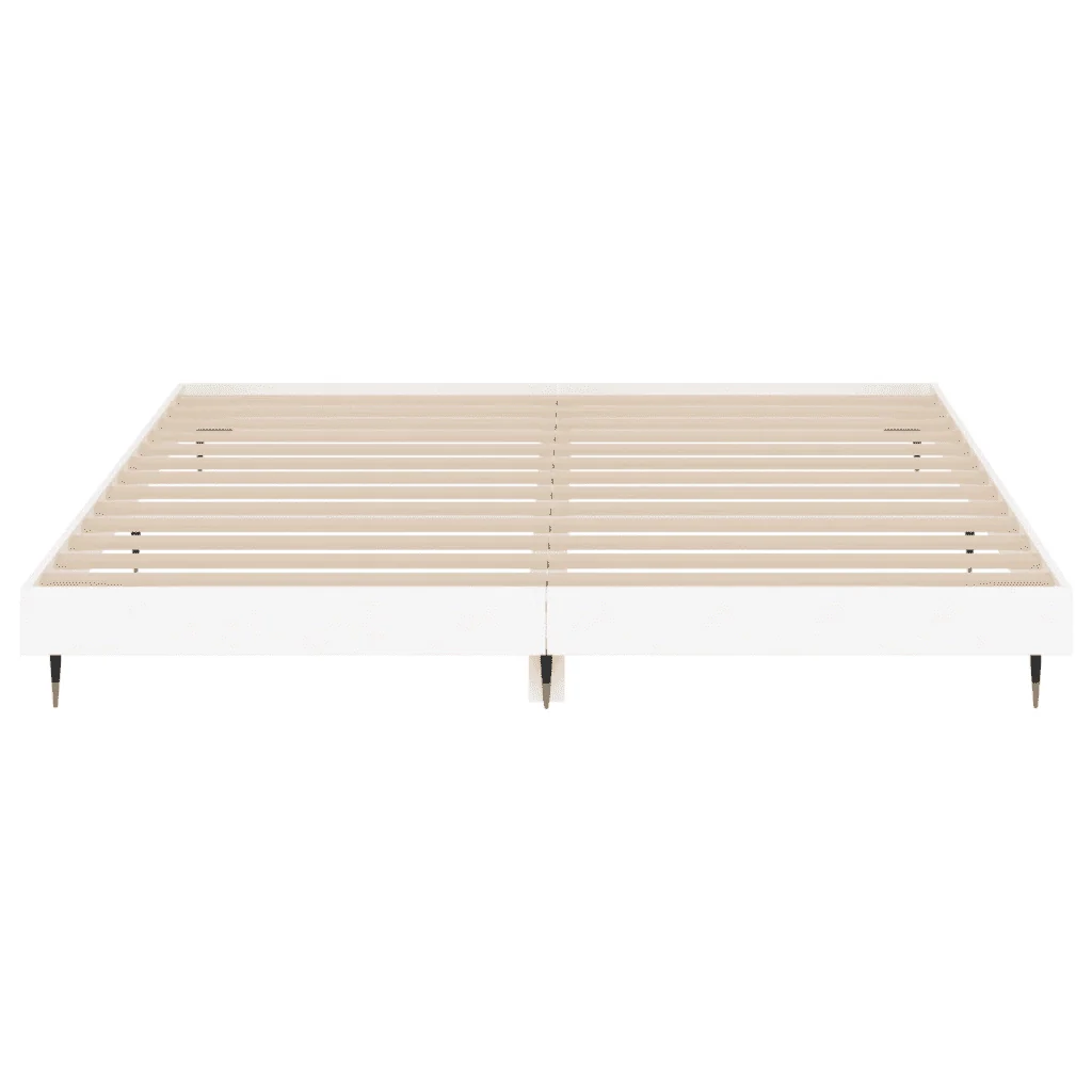 Letto matrimoniale | Letto per adulti | Giroletto Bianco 200x200 cm in Legno Multistrato - Image 6