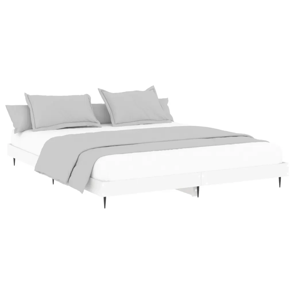 Letto matrimoniale | Letto per adulti | Giroletto Bianco 200x200 cm in Legno Multistrato - Image 4