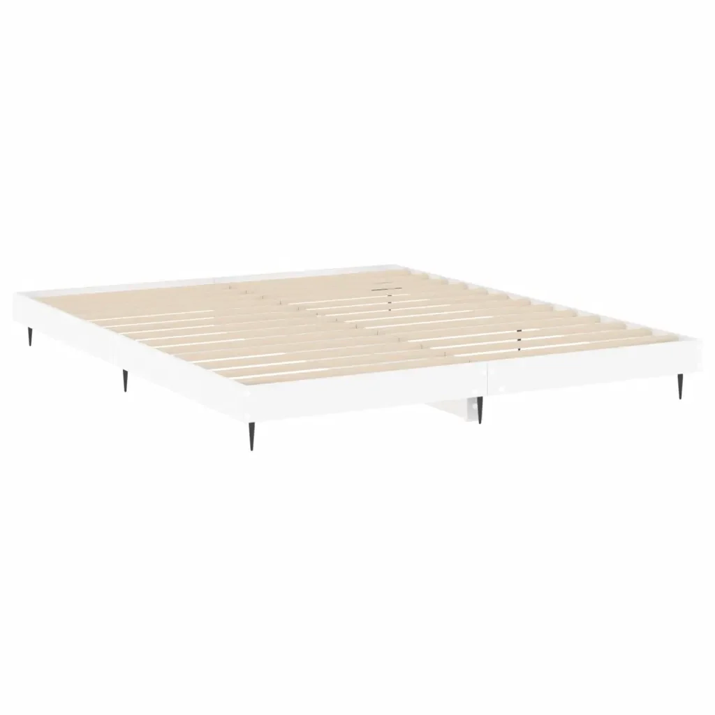 Letto matrimoniale | Letto per adulti | Giroletto Bianco 200x200 cm in Legno Multistrato - Image 5