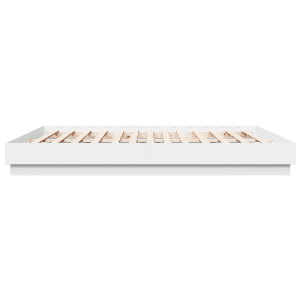 Letto matrimoniale | Letto per adulti | Giroletto Bianco 200x200 cm in Legno Multistrato - Image 5