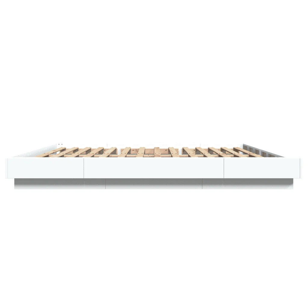 Letto matrimoniale | Letto per adulti | Giroletto Bianco 200x200 cm in Legno Multistrato - Image 5