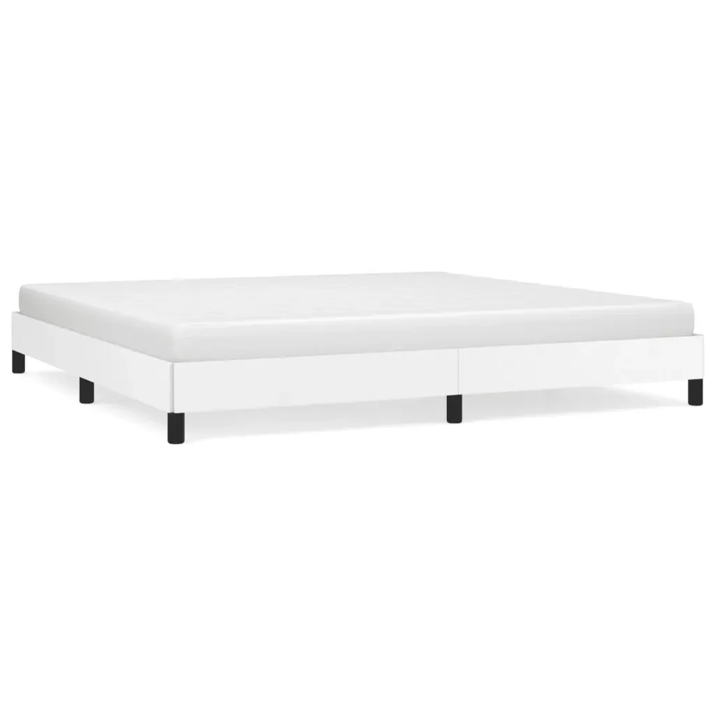 Letto matrimoniale | Letto per adulti | Giroletto Bianco 200x200 cm in Similpelle