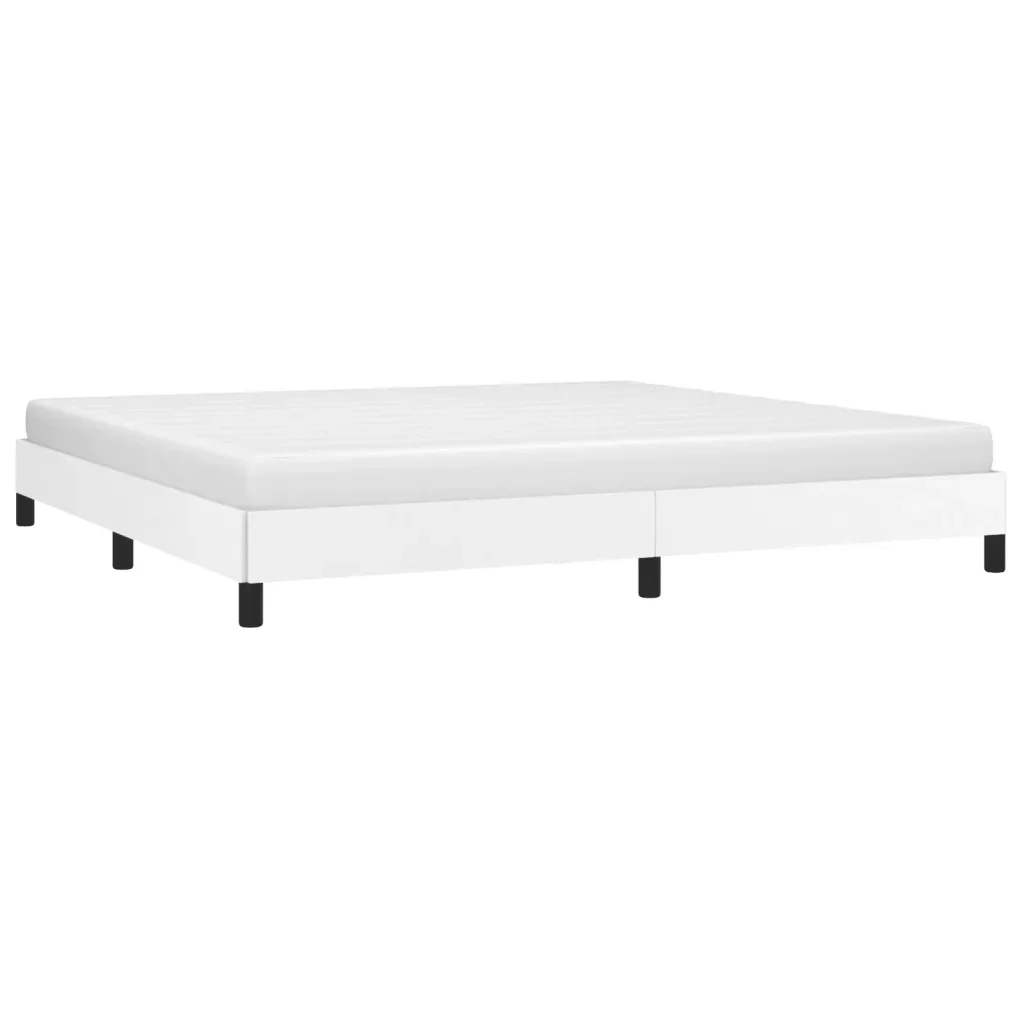 Letto matrimoniale | Letto per adulti | Giroletto Bianco 200x200 cm in Similpelle - Image 3