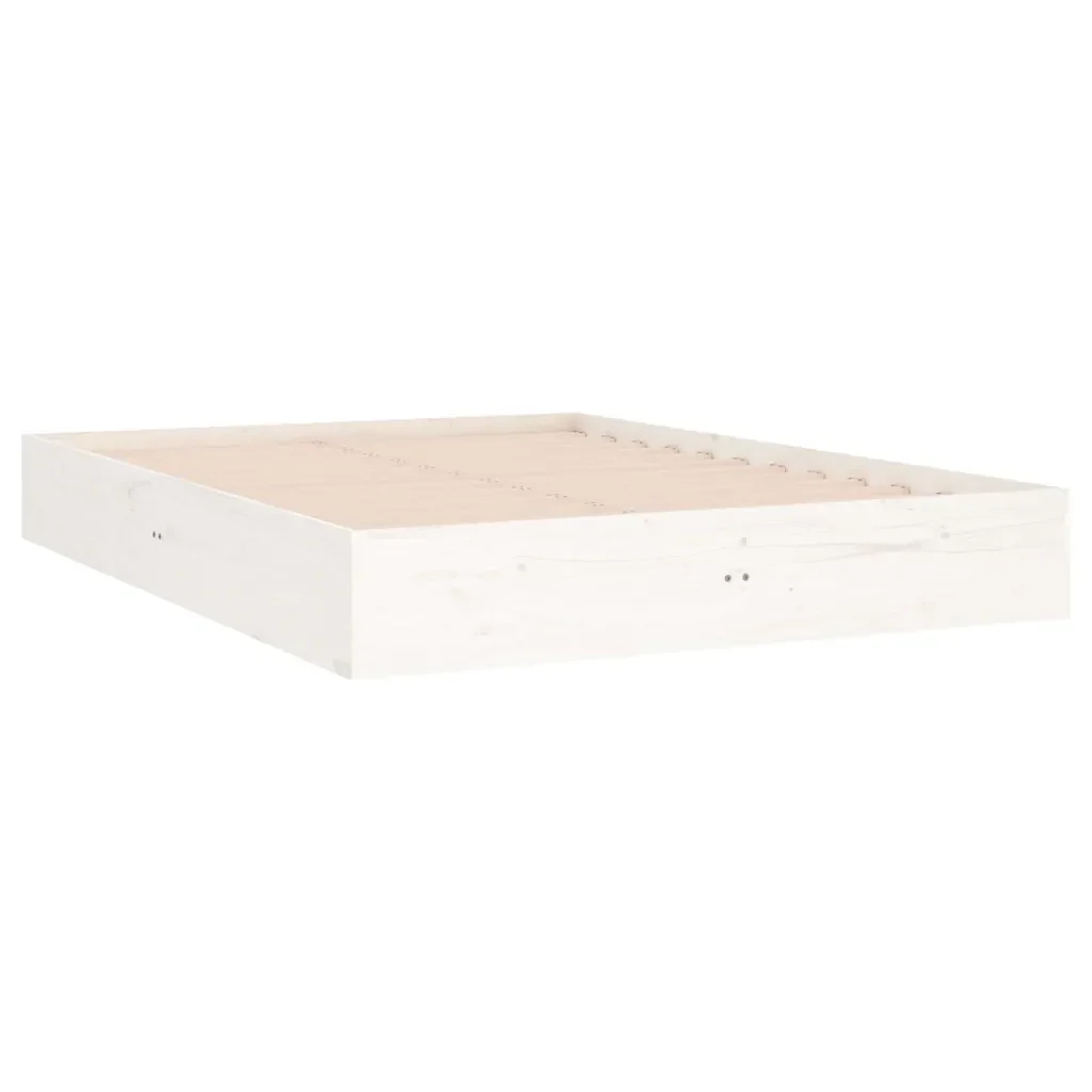 Letto matrimoniale | Letto per adulti | Giroletto Bianco in Legno Massello 120x190 cm Small Double - Image 3
