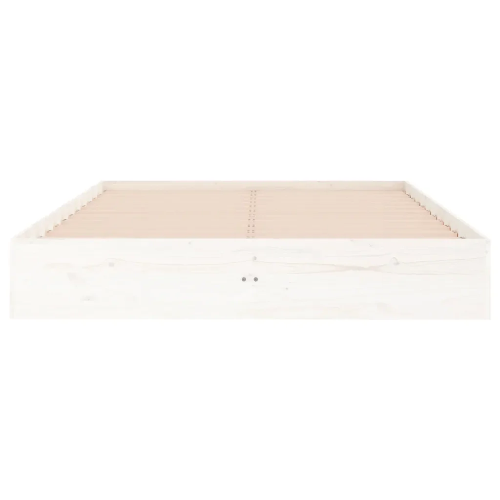 Letto matrimoniale | Letto per adulti | Giroletto Bianco in Legno Massello 120x190 cm Small Double - Image 5