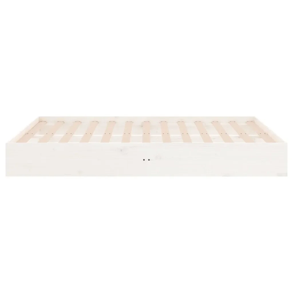 Letto matrimoniale | Letto per adulti | Giroletto Bianco in Legno Massello 120x190 cm Small Double - Image 6