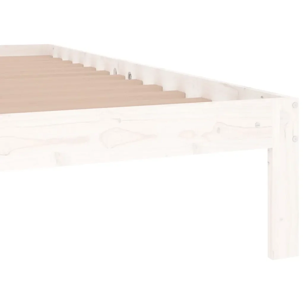 Letto matrimoniale | Letto per adulti | Giroletto Bianco in Legno Massello 120x190 cm Small Double - Image 6
