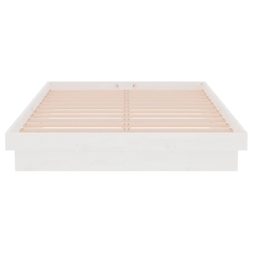 Letto matrimoniale | Letto per adulti | Giroletto Bianco in Legno Massello 120x190 cm Small Double - Image 5