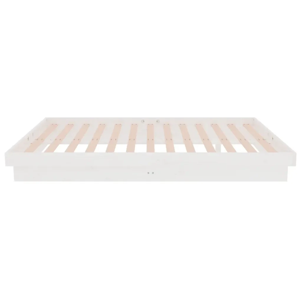 Letto matrimoniale | Letto per adulti | Giroletto Bianco in Legno Massello 120x190 cm Small Double - Image 6