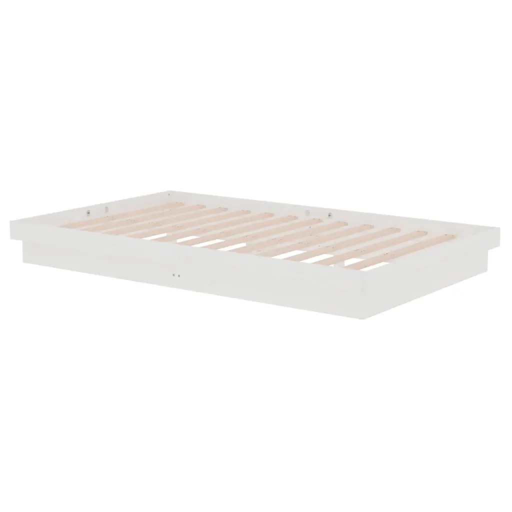 Letto matrimoniale | Letto per adulti | Giroletto Bianco in Legno Massello 120x200 cm - Image 4