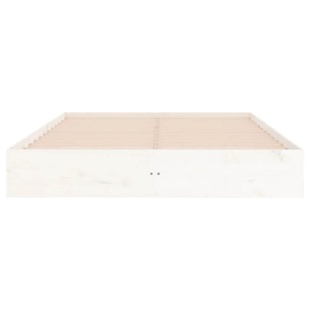 Letto matrimoniale | Letto per adulti | Giroletto Bianco in Legno Massello 120x200 cm - Image 5