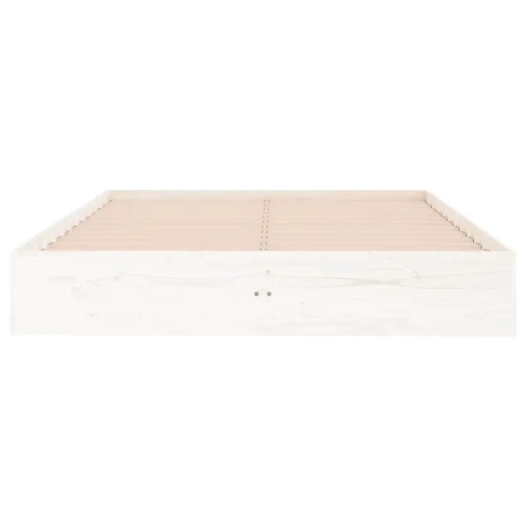 Letto matrimoniale | Letto per adulti | Giroletto Bianco in Legno Massello 135x190 cm Double - Image 5