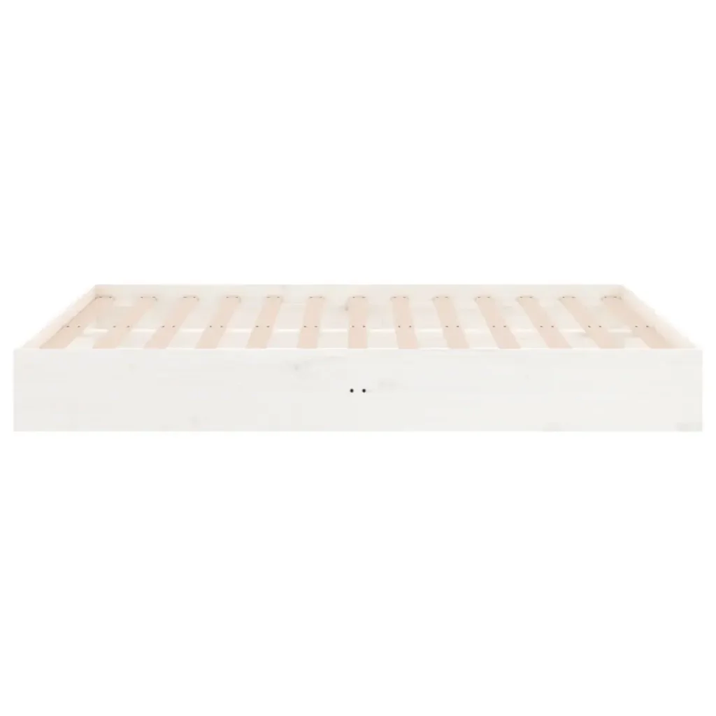 Letto matrimoniale | Letto per adulti | Giroletto Bianco in Legno Massello 135x190 cm Double - Image 6