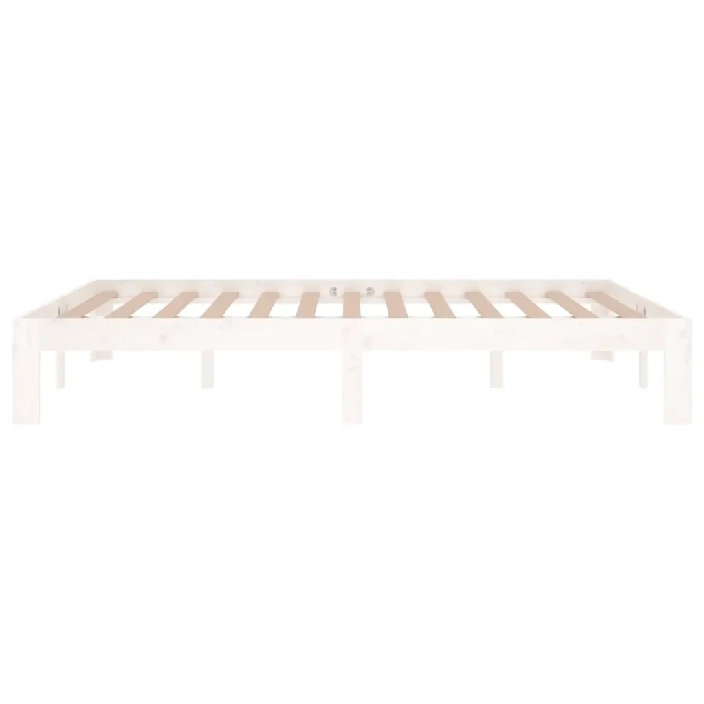 Letto matrimoniale | Letto per adulti | Giroletto Bianco in Legno Massello 135x190 cm Double - Image 5