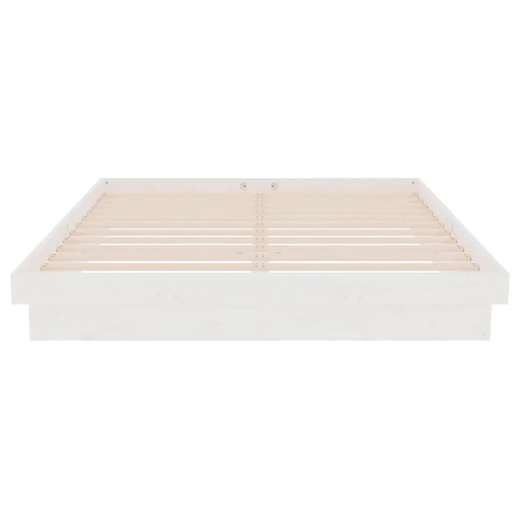 Letto matrimoniale | Letto per adulti | Giroletto Bianco in Legno Massello 140x200 cm - Image 5