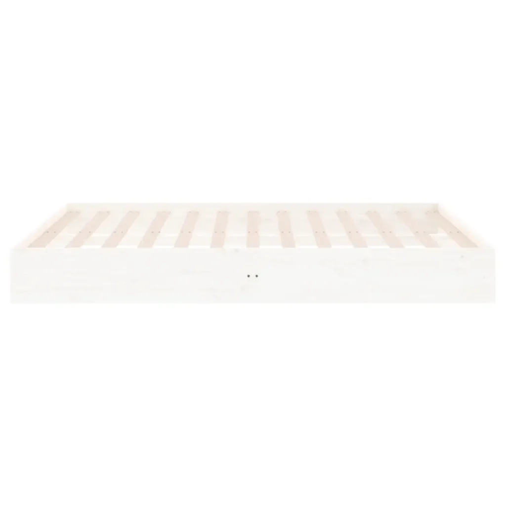 Letto matrimoniale | Letto per adulti | Giroletto Bianco in Legno Massello 140x200 cm - Image 6