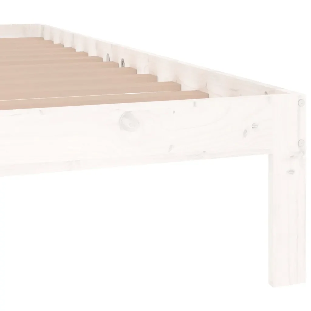 Letto matrimoniale | Letto per adulti | Giroletto Bianco in Legno Massello 150x200 cm King Size - Image 6