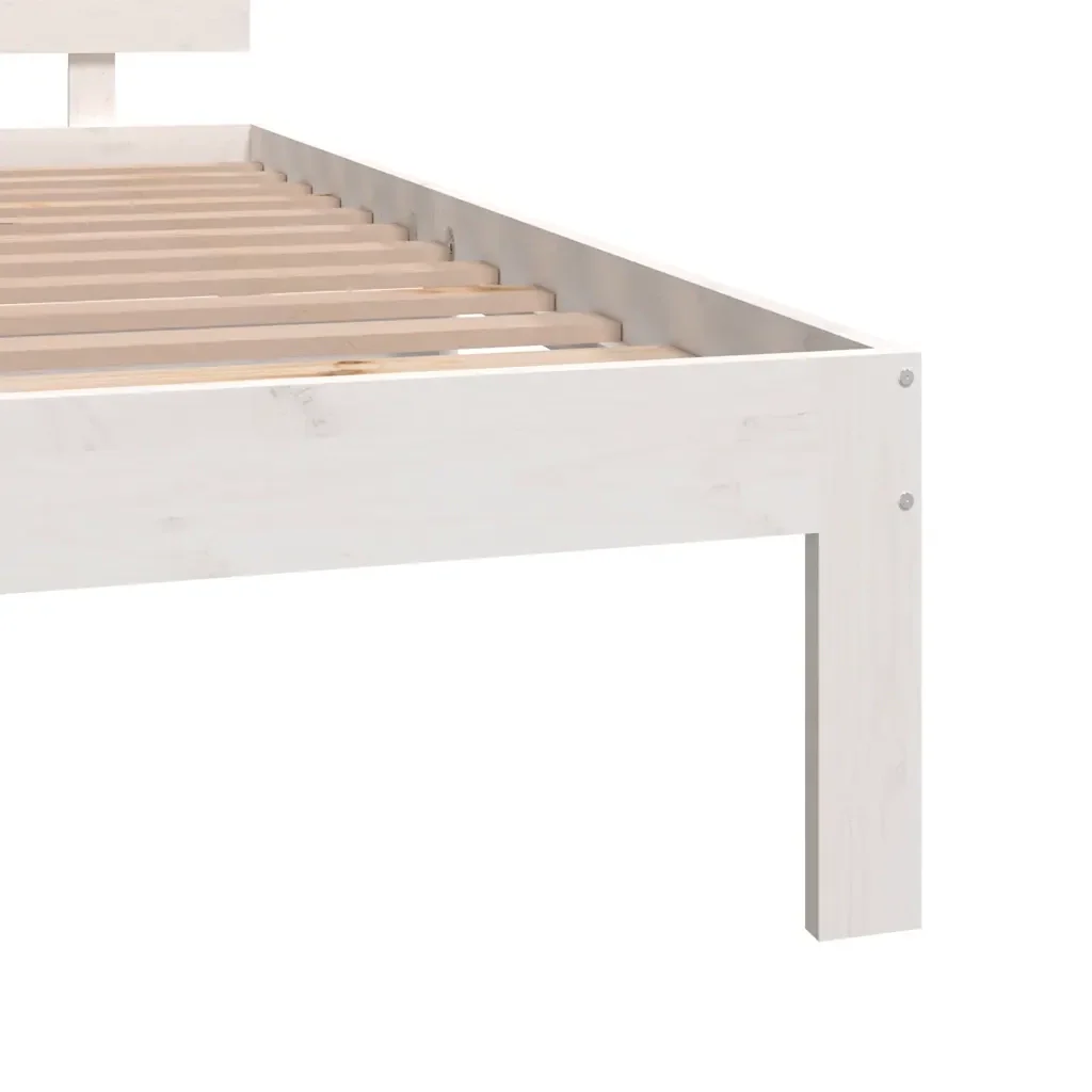 Letto matrimoniale | Letto per adulti | Giroletto Bianco in Legno Massello 150x200 cm King Size - Image 6