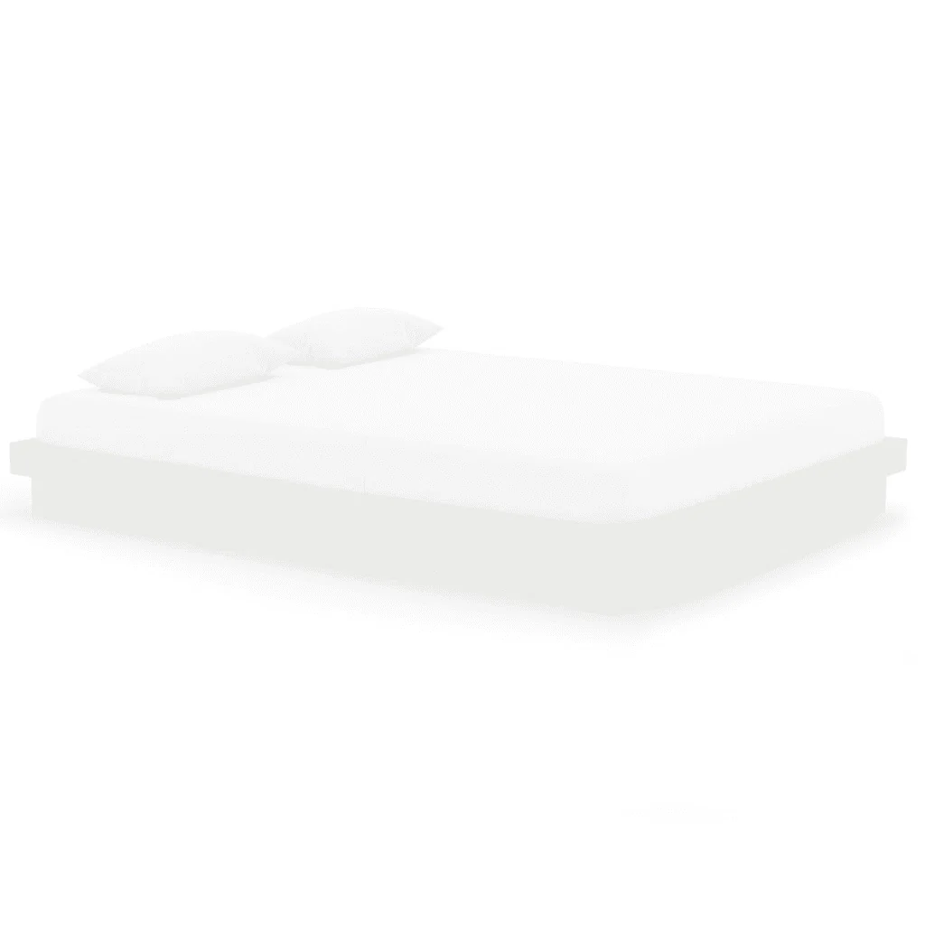 Letto matrimoniale | Letto per adulti | Giroletto Bianco in Legno Massello 150x200 cm King Size