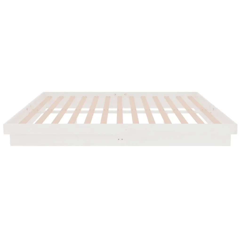 Letto matrimoniale | Letto per adulti | Giroletto Bianco in Legno Massello 150x200 cm King Size - Image 6
