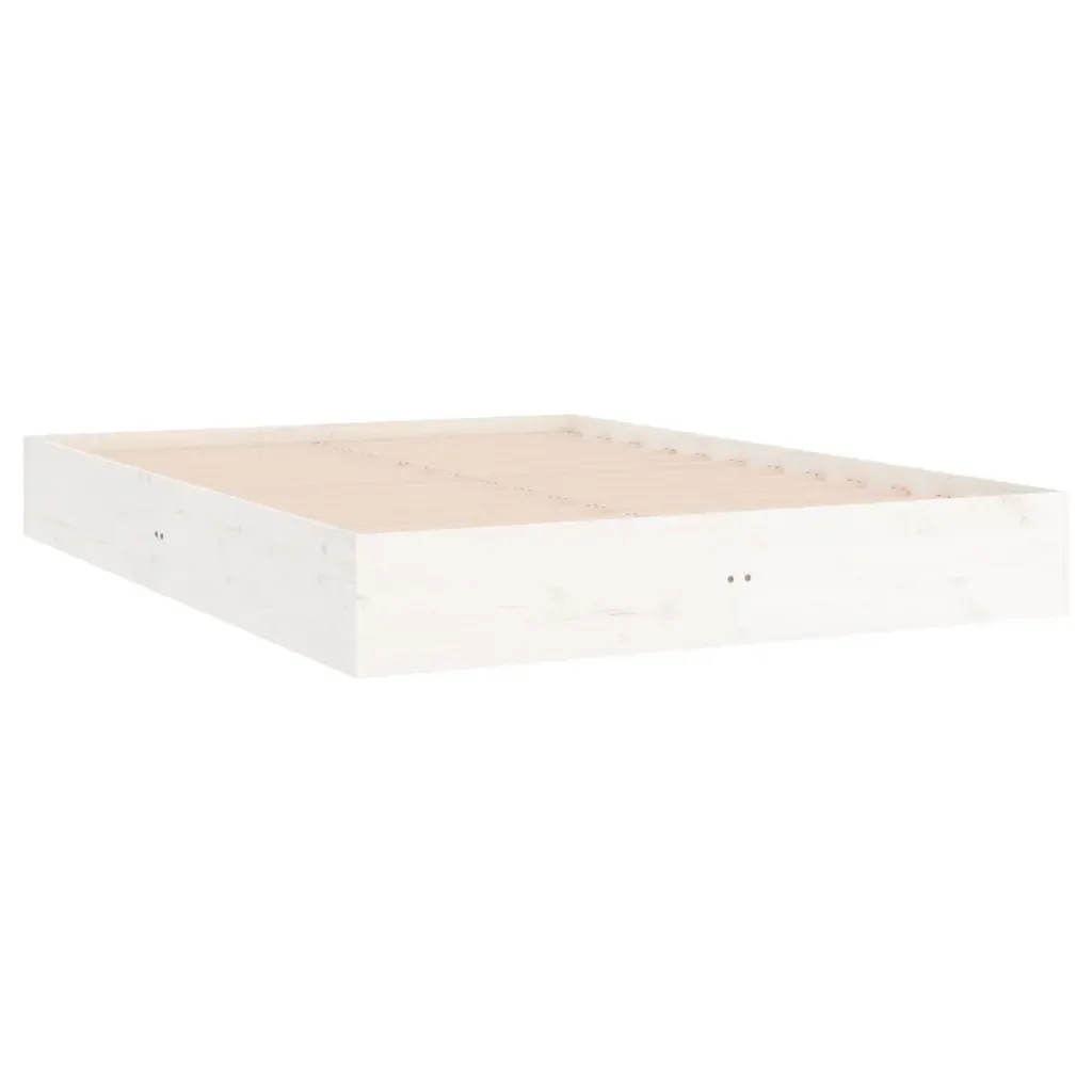Letto matrimoniale | Letto per adulti | Giroletto Bianco in Legno Massello 150x200 cm King Size - Image 3