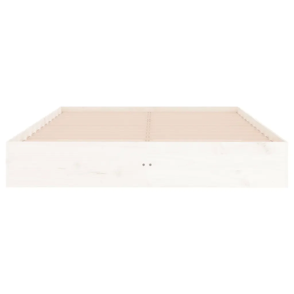 Letto matrimoniale | Letto per adulti | Giroletto Bianco in Legno Massello 150x200 cm King Size - Image 5