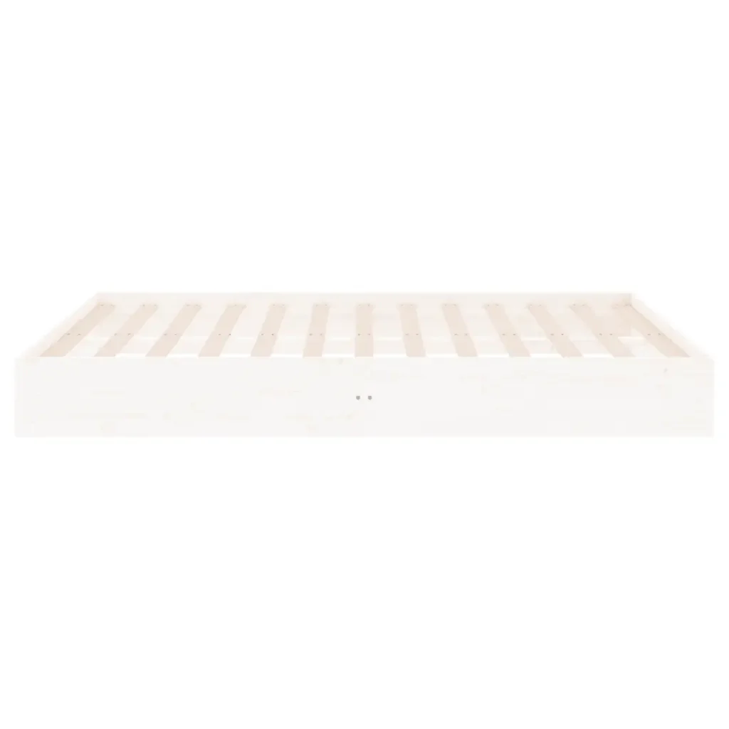 Letto matrimoniale | Letto per adulti | Giroletto Bianco in Legno Massello 150x200 cm King Size - Image 6