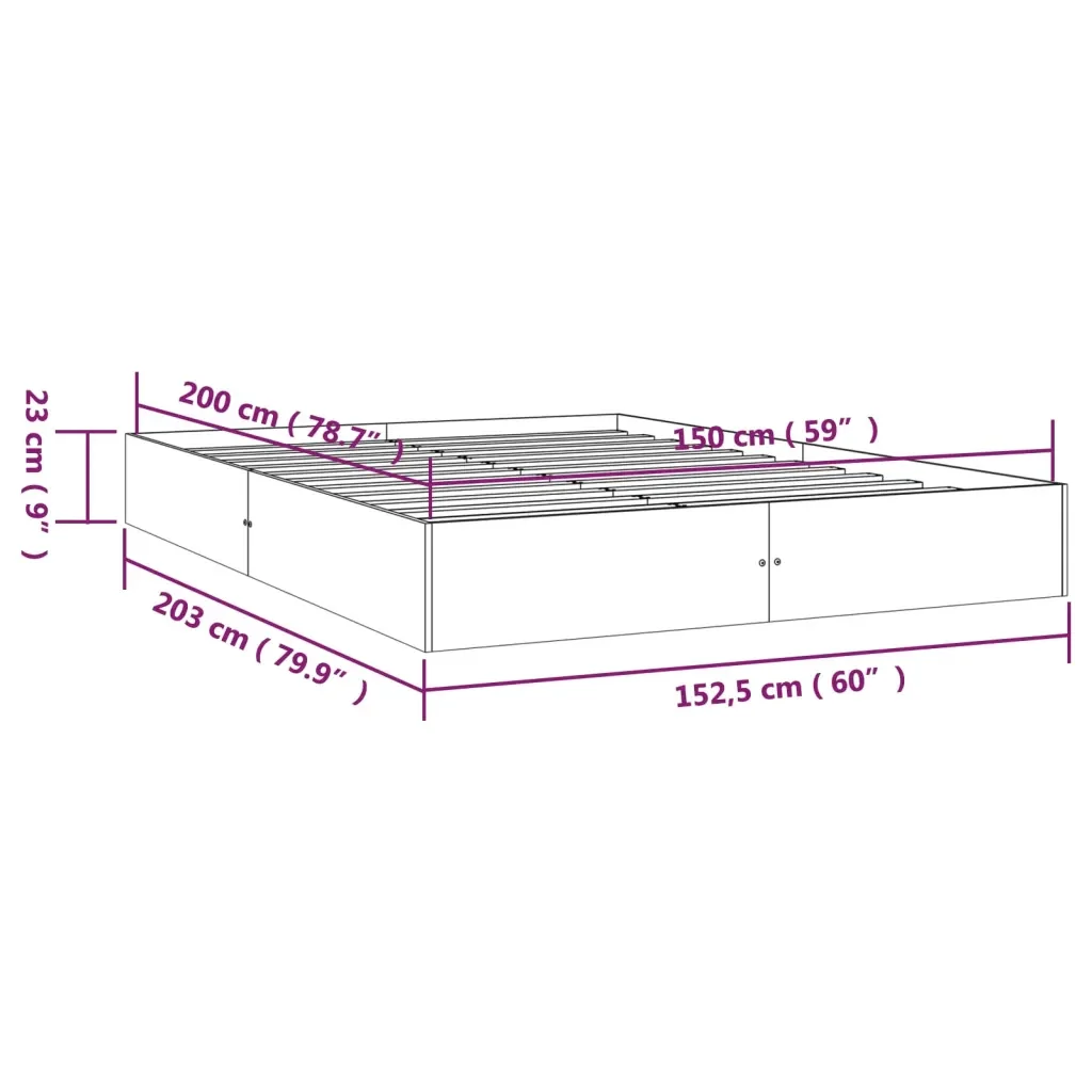 Letto matrimoniale | Letto per adulti | Giroletto Bianco in Legno Massello 150x200 cm King Size - Image 9